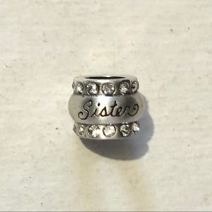 🆕 Brighton Sister bead in brushed silver with clear crystals Retired NWOT